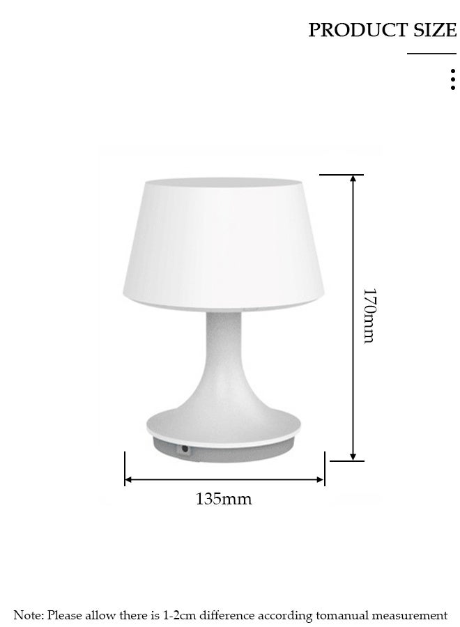 DUNISO مصباح طاولة بجانب السرير، مصباح مكتبي LED مع منفذ شحن وجهاز تحكم عن بعد، مصباح صغير حديث مع عاكس الضوء لغرفة النوم وغرفة المعيشة ومنضدة المكتب والقراءة - Image 2