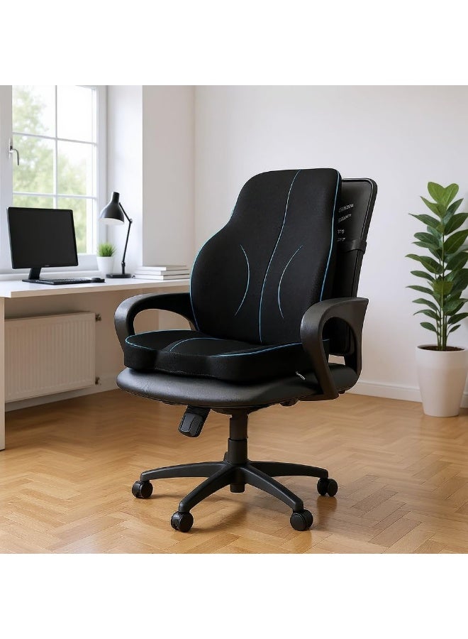 [Orthopedic Seat Cushion & Back Rest Combo] - Coccyx & Lumbar Support for Upper & Lower Back Pain Relief - Practical Solution for All Chairs - Image 1