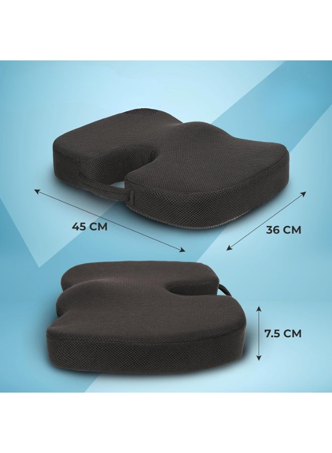 [Orthopedic Seat Cushion & Back Rest Combo] - Coccyx & Lumbar Support for Upper & Lower Back Pain Relief - Practical Solution for All Chairs - Image 2