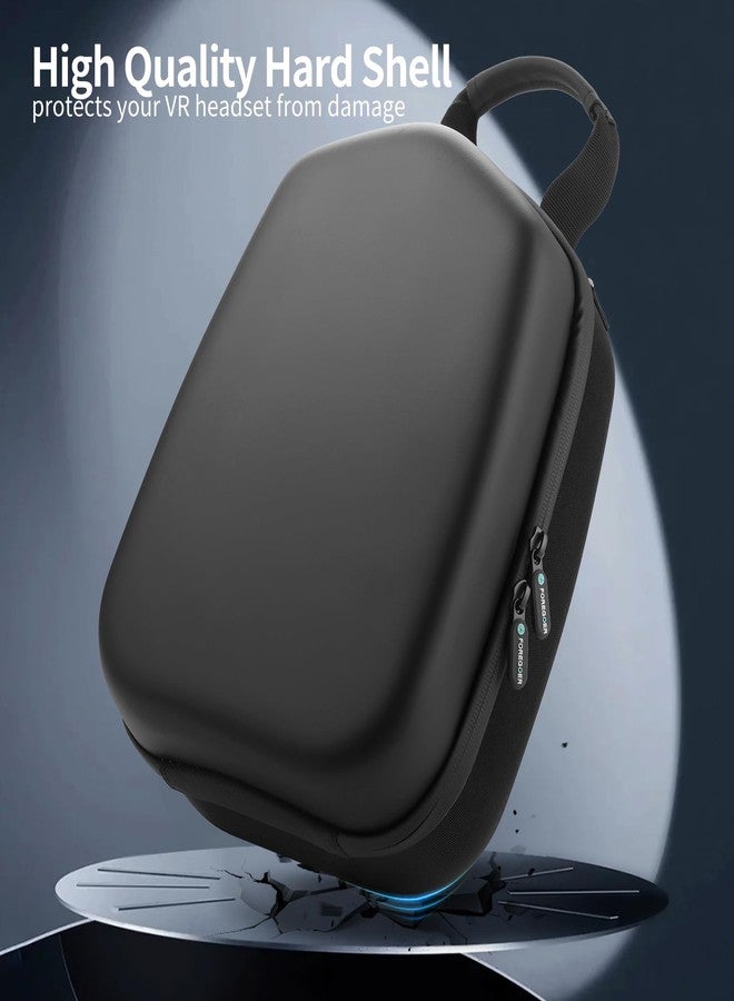 FOREGOER Hard Carrying Case Compatible with Meta Oculus Quest 2/Quest 3/Vision Pro, Portable Travel Storage Case for Official Original VR Gaming Headset and Touch Controllers Accessories (Black) - Image 4