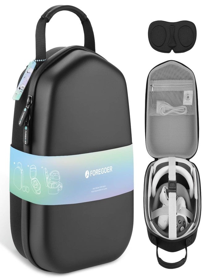 FOREGOER Hard Carrying Case Compatible with Meta Oculus Quest 2/Quest 3/Vision Pro, Portable Travel Storage Case for Official Original VR Gaming Headset and Touch Controllers Accessories (Black) - Image 1