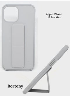 iPhone Case 12 Pro Max, Fully Covered With Finger Grip Stand Holder Anti Slip Shockproof Protective Case Cover For Apple iPhone 12 Pro Max