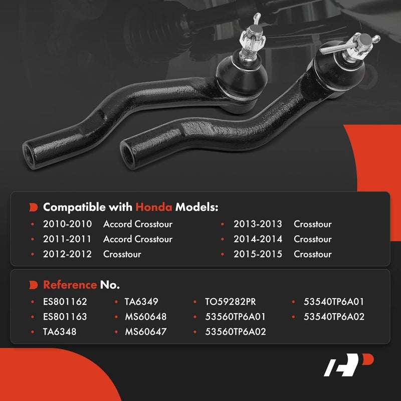 Front Outer Tie Rod Ends for Honda Accord Crosstour - Image 2