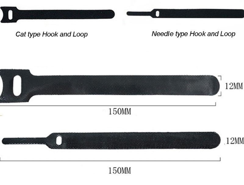 OIVO INDIA OIVO INDIA 100PCS Fastening Cable Ties Reusable Premium 6Inch Adjustable Cord Ties Microfiber Cloth Cable Management Straps Hook Loop Cord Organizer Wire Ties Reusable Black Colors  - Image 2
