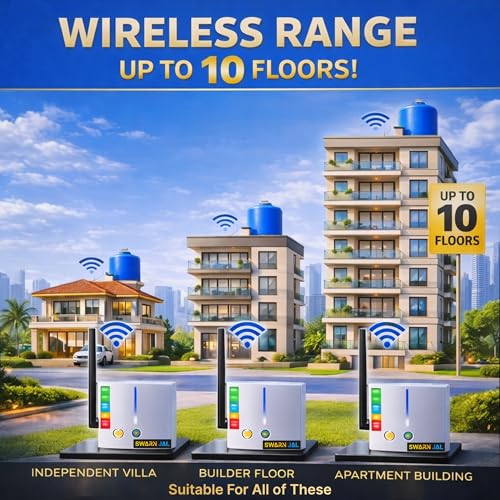 Swarn Jal Wireless Water Tank Overflow Alarm Swarn Jal, 4 Levels Water Level Indicator with Overflow & Empty Alarm, Long Range up to 10 Floors or 2 km, Brass Sensors, No WiFi or SIM Required, 1 Year Warranty - Image 3