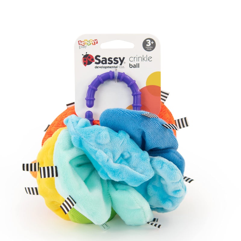 Sassy Crinkle Ball, Sensory Toy, 3+ Months - Image 4