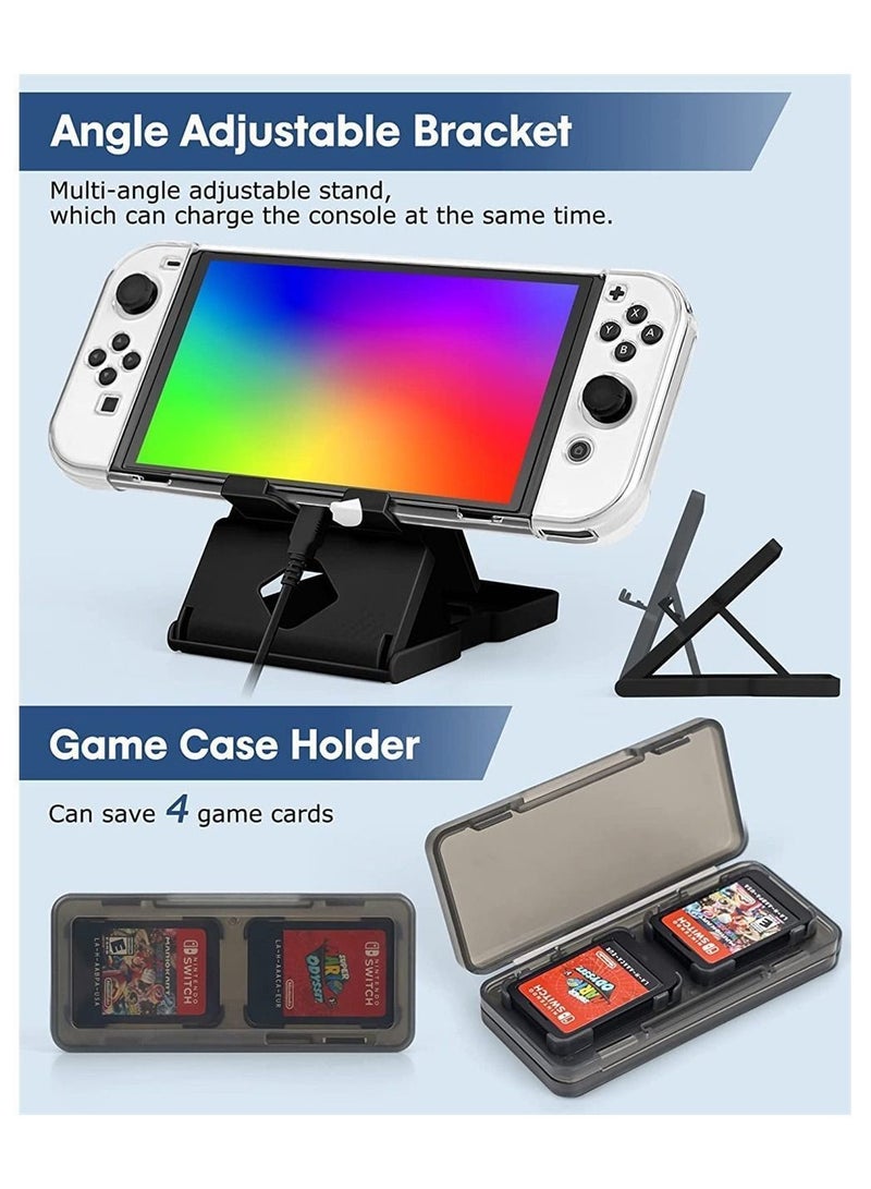 Y&D Game Console Carrying Case, Hard Shell Travel Organizer Accessories with Nintendo Switch, Screen Protector, Protective Cover Kickstand, Thumb Grip Caps & Card Box - Image 3