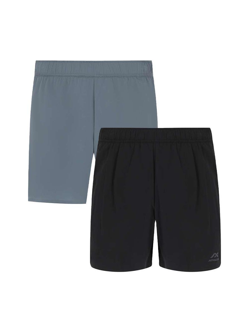 Athlex Men's 2-Pack Freeman Light Running Shorts – ATDRY Moisture-Wicking, Reflective Print, Adjustable Waistband & Perforated Design - Image 1