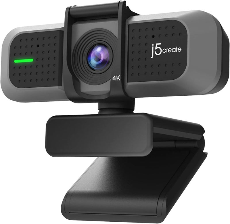 j5 create كاميرا ويب بزاوية واسعة 4K مع ميكروفون/غطاء خصوصية لمؤتمرات الفيديو، البث المباشر، التسجيل، والتعليم عبر الإنترنت، تدعم Zoom، Skype، Teams، OBS والمزيد (JVU430) - Image 1