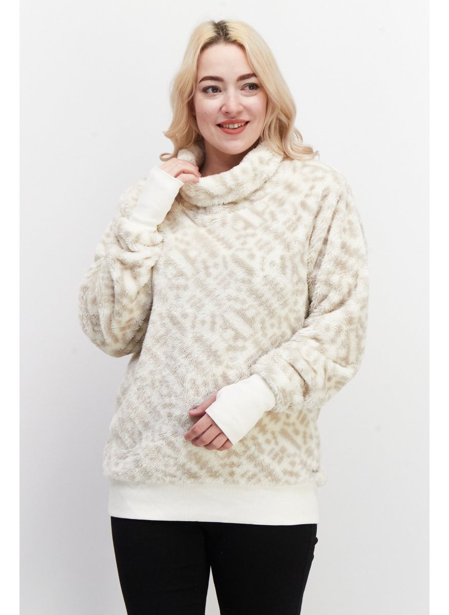 Marc New York Women Turtle Neckline Knitted Sweaters, Beige  - Image 1