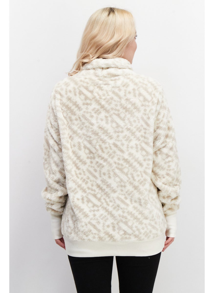 Marc New York Women Turtle Neckline Knitted Sweaters, Beige  - Image 4