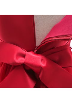 Best Gift Fashion Kid Long Dress For Birthday Wedding Party Red Color  - Image 5