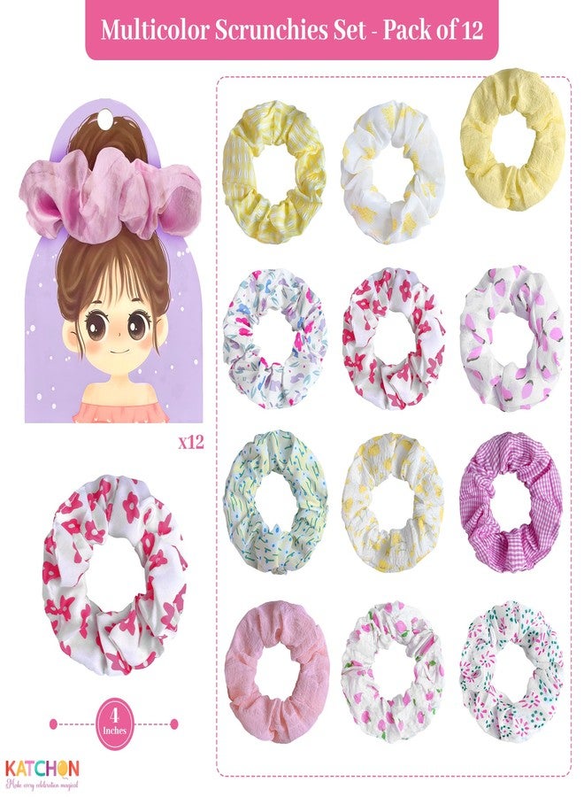 KatchOn, Multicolor Satin Hair Scrunchies - Pack of 24 | Spa Party Favors, Hair Accessories for Women and Girls | Birthday Gift for Girlfriend, Sister | Goodie Bags Stuffers, Sleepover Party Favors - Image 2