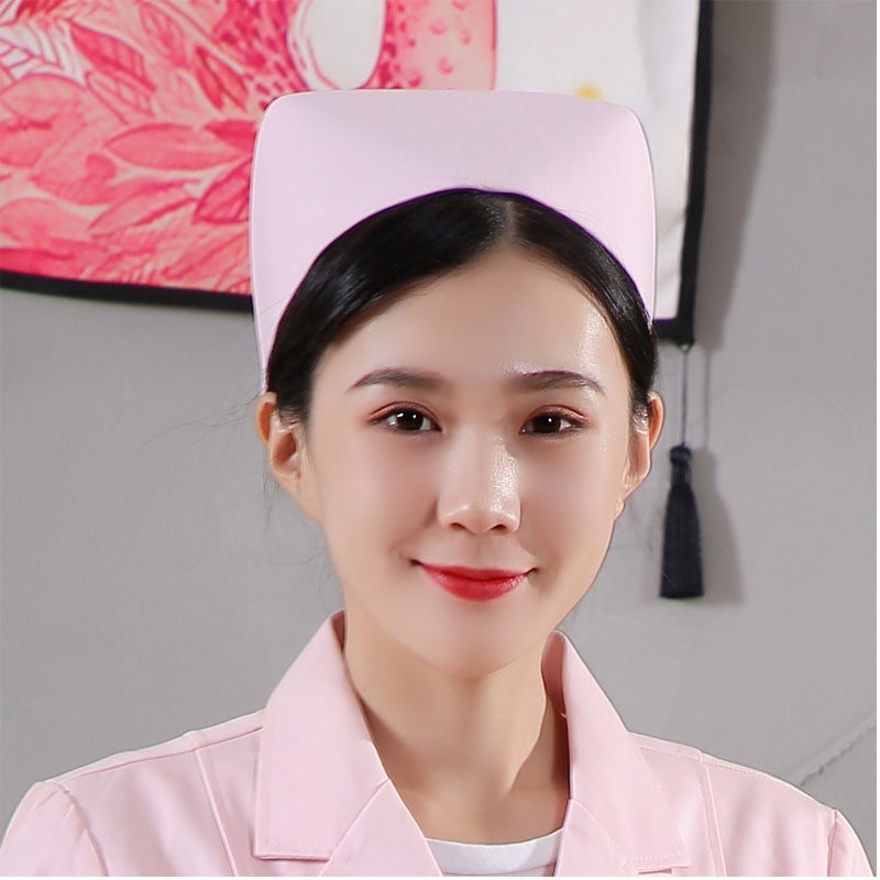 High-Grade Nurse Cap Women'S White Thick Dovetail Cap Blue Pink Health School Hospital Nurse Cap Custom-Made - Image 1