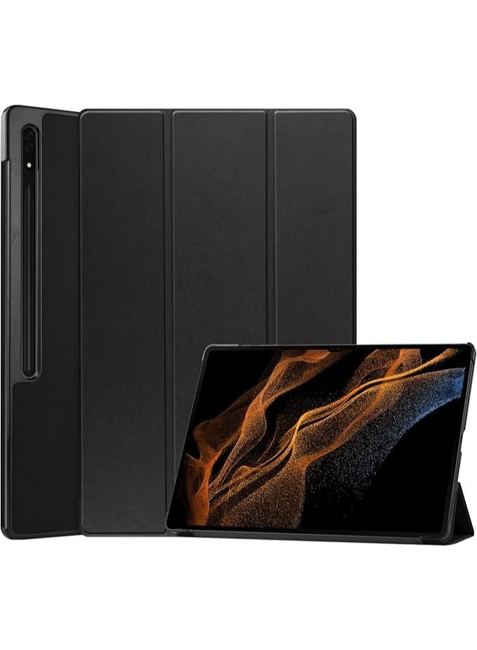 Case for Case for Samsung Galaxy Tab S10 Ultra (2024) / S9 Ultra (2023) / S8 Ultra (2022) 14.6 inches, Lightweight Folio Case with Silicone TPU Smart Cover Case with Self-Sleep/Wake, (Black) - Image 1