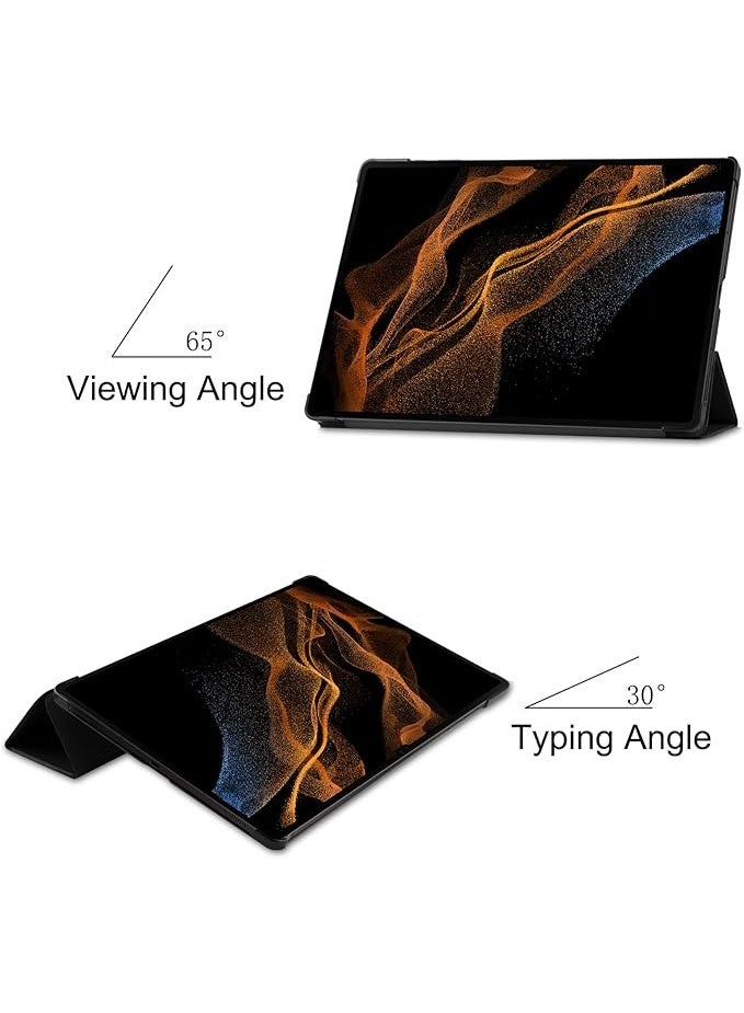 Case for Case for Samsung Galaxy Tab S10 Ultra (2024) / S9 Ultra (2023) / S8 Ultra (2022) 14.6 inches, Lightweight Folio Case with Silicone TPU Smart Cover Case with Self-Sleep/Wake, (Black) - Image 4