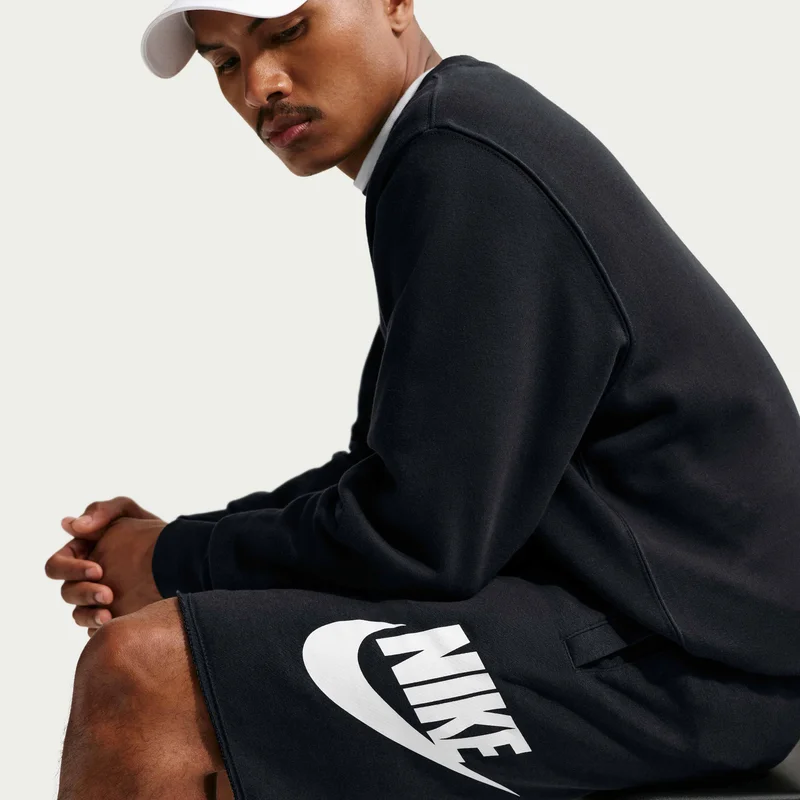 Nike Black Men's Club French Terry Alumni Shorts for Men | Best Price UAE