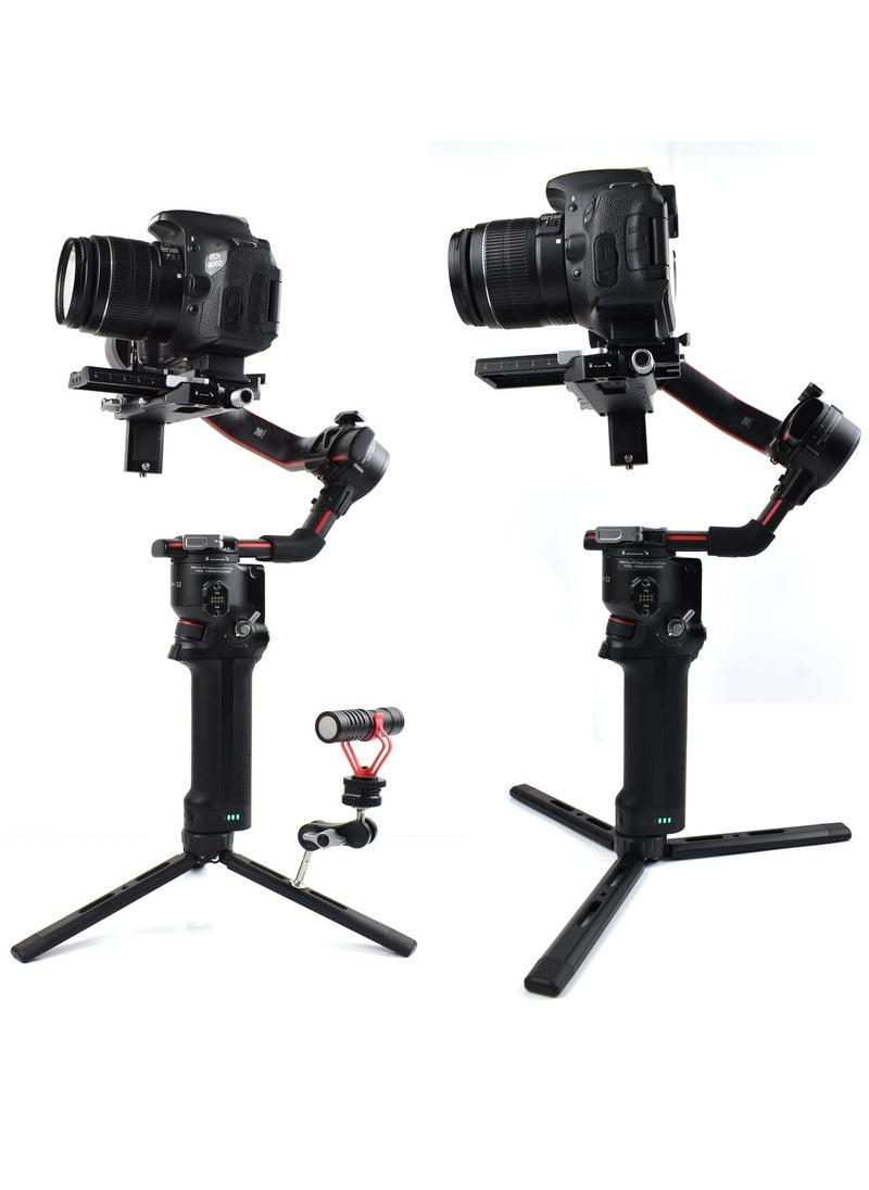 SYOSI - Metal Mini Tripod Aluminum Desktop Tabletop Flexible Stand Compact Tripod with Adjustable Length and Nonslip Rubber Pads for Smooth Q/4 Crane Plus/2 Osmo Mobile - Image 1