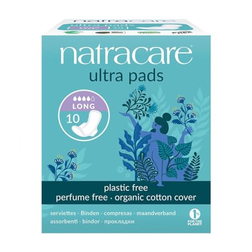 Natracare Slim Fitting Ultra Pads with Wings, Long, Made with Certified Organic Cotton, Ecologically Certified Cellulose Pulp and Plant Starch (1 Pack, 10 Pads Total) - Image 4