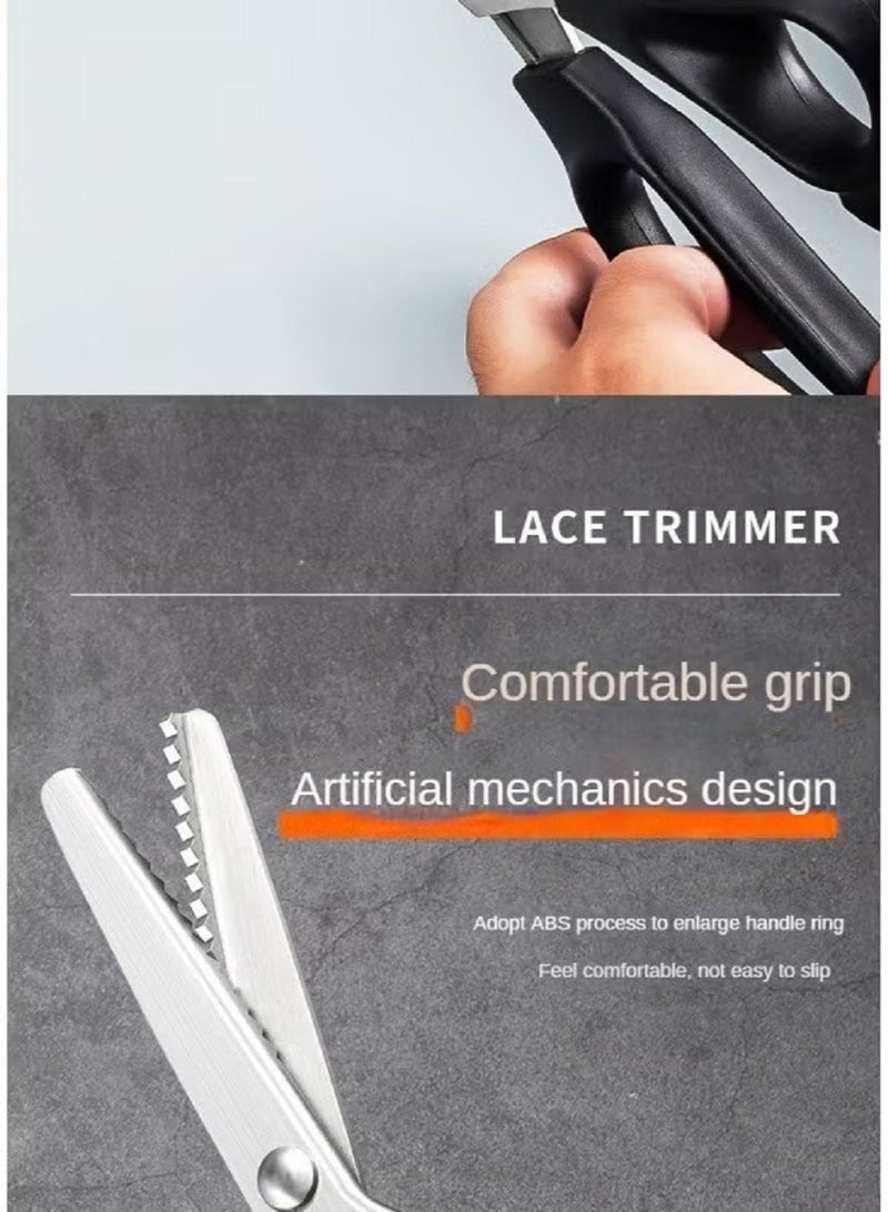 Pinking Shear 5 mm Triangle Serrated Edges Stainless Steel Zig Zag Scissor Professional Tailor/Dressmaking Sewing Tool for Fabric Cloth Lace Paper - Image 4