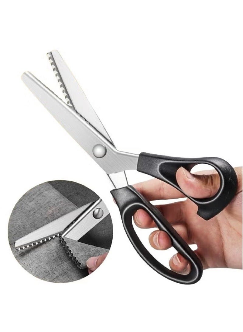 Pinking Shear 5 mm Triangle Serrated Edges Stainless Steel Zig Zag Scissor Professional Tailor/Dressmaking Sewing Tool for Fabric Cloth Lace Paper - Image 1