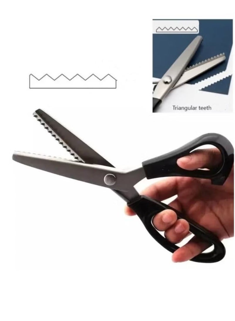 Pinking Shear 5 mm Triangle Serrated Edges Stainless Steel Zig Zag Scissor Professional Tailor/Dressmaking Sewing Tool for Fabric Cloth Lace Paper - Image 3