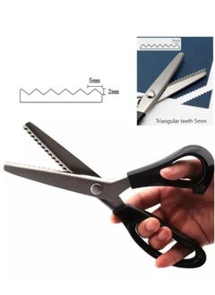 Generic Pinking Shear 5 mm Triangle Serrated Edges Stainless Steel Zig Zag Scissor Professional Tailor/Dressmaking Sewing Tool for Fabric Cloth Lace Paper  - Image 4