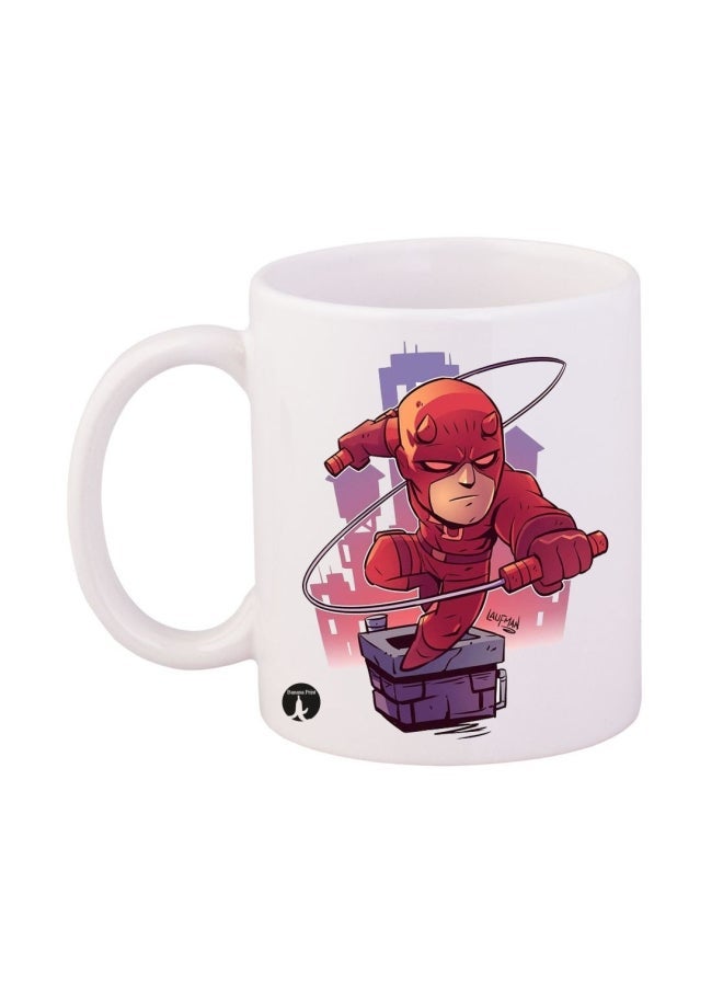 Daredevil Printed Mug White/Red/Purple 12ounce