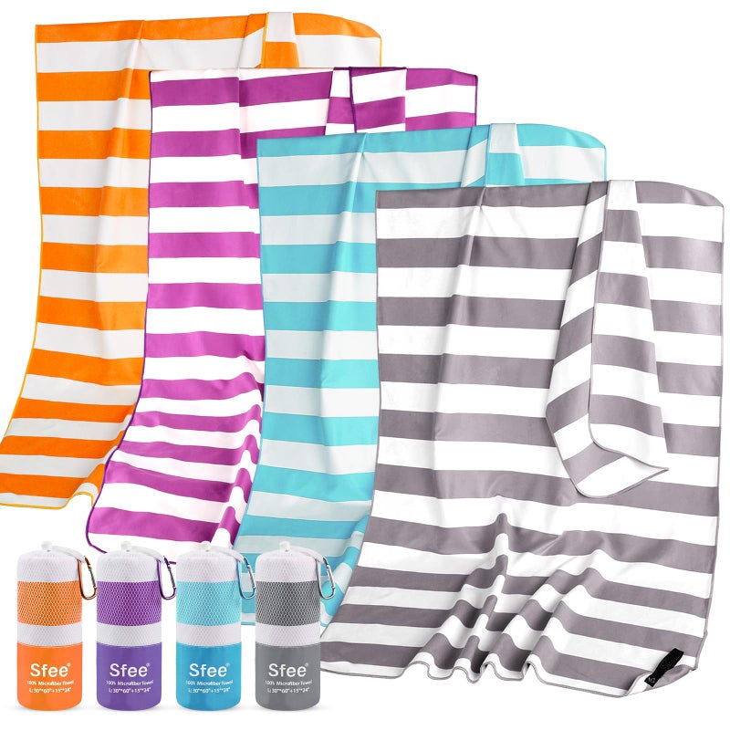 Sfee 2 in 1 Microfiber Beach Towel Quick Dry Towel Camping Towel Travel Towel Super Absorbent Compact Lightweight Sports Gym Towels Set for Beach Gym Hiking Pool Backpacking Bath Yoga
