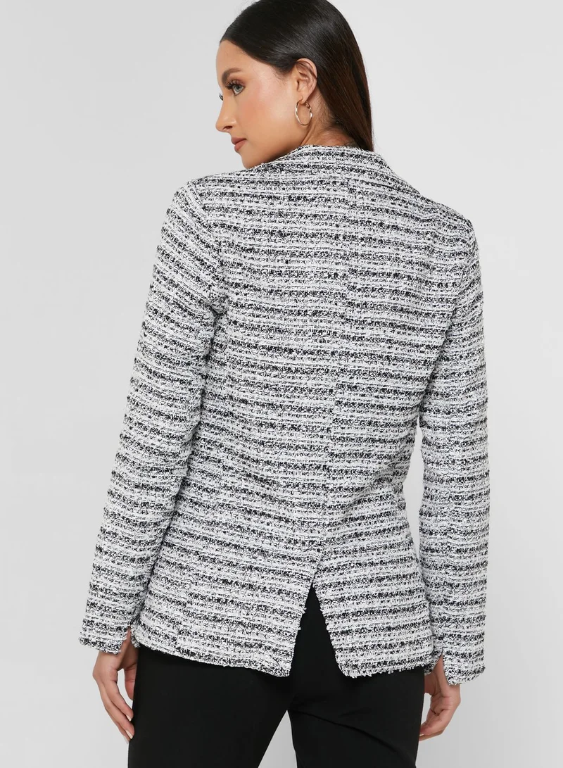 Miss Selfridge Checked Boucle Blazer