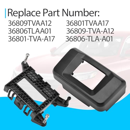 Front Bumper Distance Sensor Milliwave Radar Cover Compatible with Honda Accord 2018-2022 Replace 36809TVAA12, Cruise Sensor Control Body Bracket Base and Alignment Mounting Clips Kit - Image 3