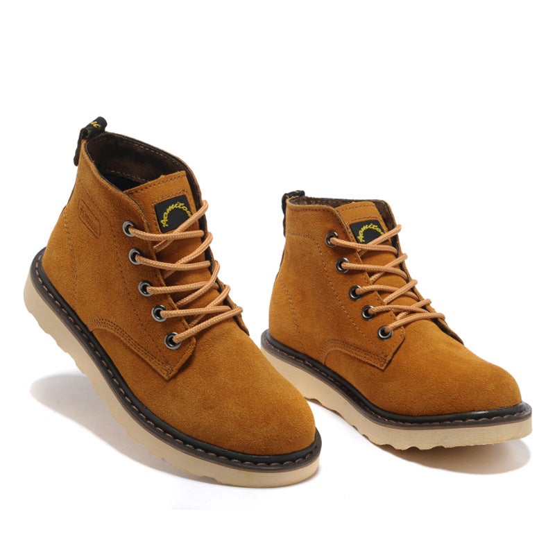 Genuine Leather Short Boots For Men, Outdoor Boots For Women, Martin Boots, Cowhide Work Boots, Waterproof Motorcycle Boots, Hiking Boots, Waterproof And Non-Slip - Image 5