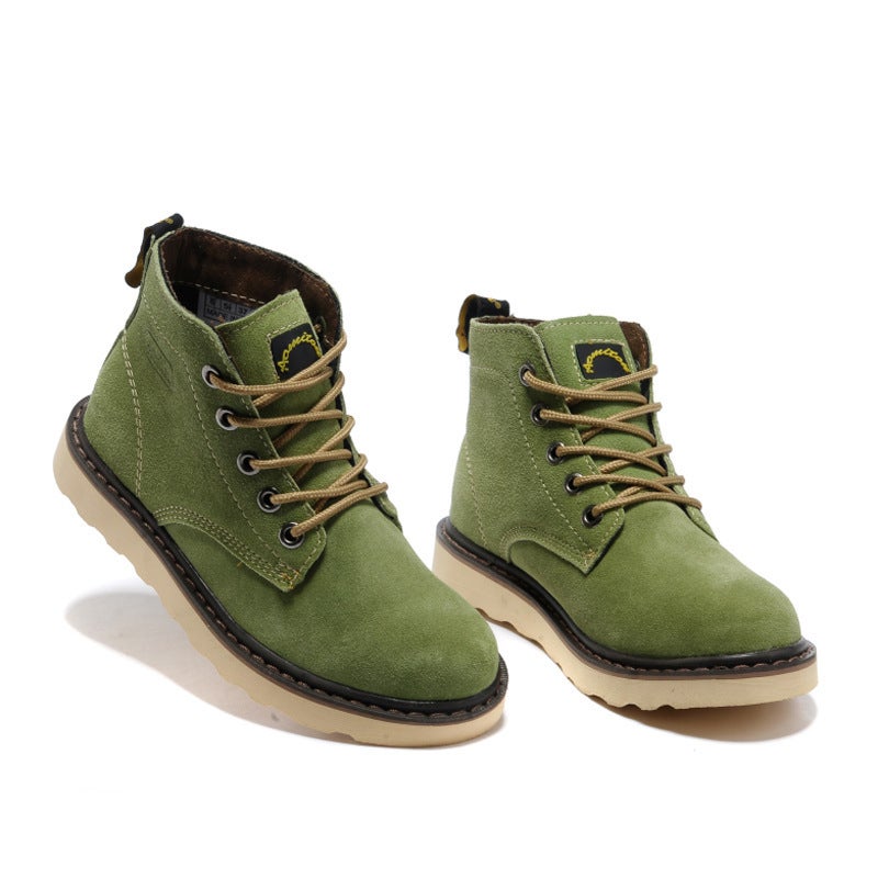 Genuine Leather Short Boots For Men, Outdoor Boots For Women, Martin Boots, Cowhide Work Boots, Waterproof Motorcycle Boots, Hiking Boots, Waterproof And Non-Slip - Image 2