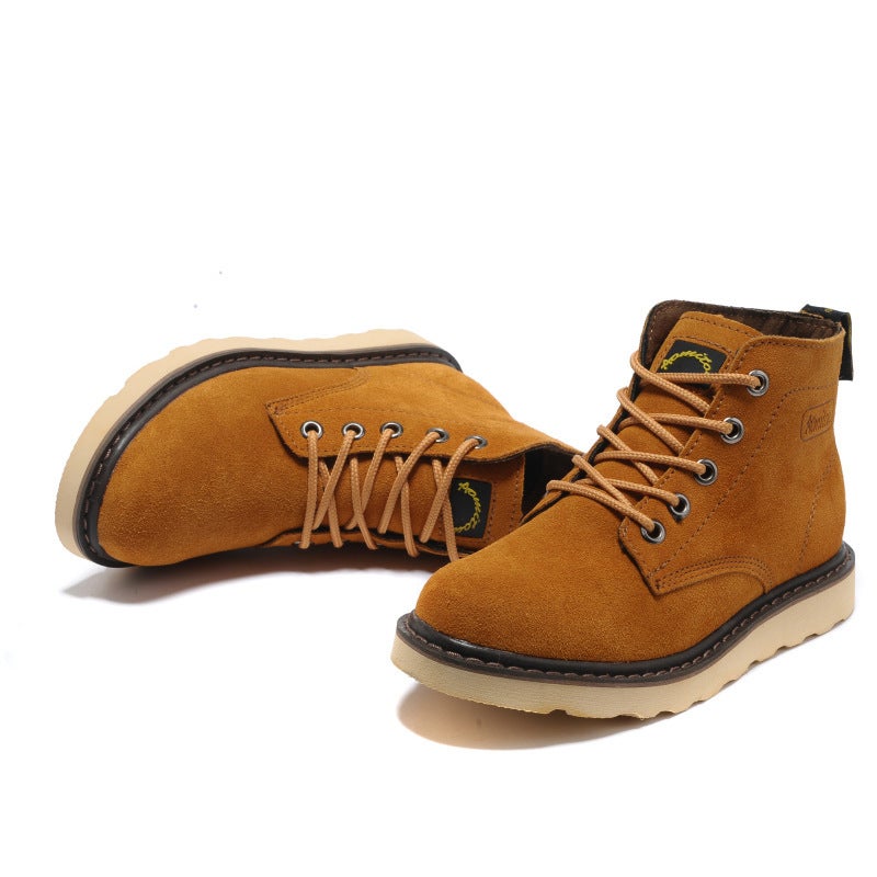 Genuine Leather Short Boots For Men, Outdoor Boots For Women, Martin Boots, Cowhide Work Boots, Waterproof Motorcycle Boots, Hiking Boots, Waterproof And Non-Slip - Image 3