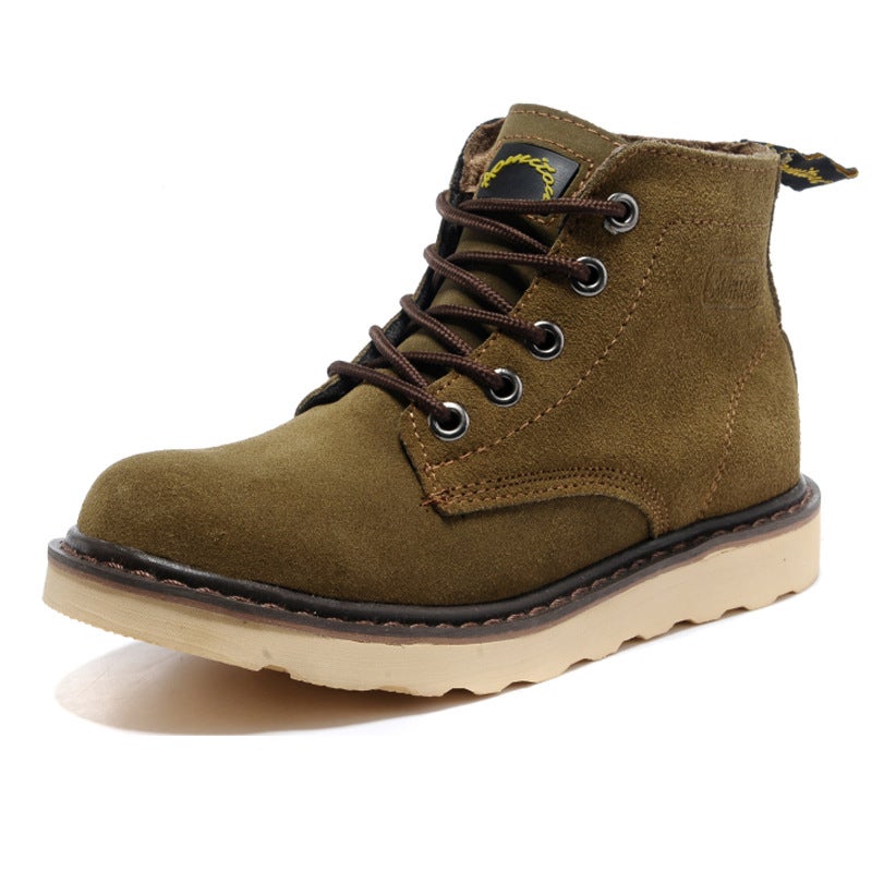 Genuine Leather Short Boots For Men, Outdoor Boots For Women, Martin Boots, Cowhide Work Boots, Waterproof Motorcycle Boots, Hiking Boots, Waterproof And Non-Slip - Image 1