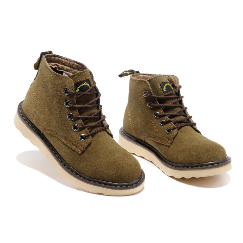 Genuine Leather Short Boots For Men, Outdoor Boots For Women, Martin Boots, Cowhide Work Boots, Waterproof Motorcycle Boots, Hiking Boots, Waterproof And Non-Slip - Image 4
