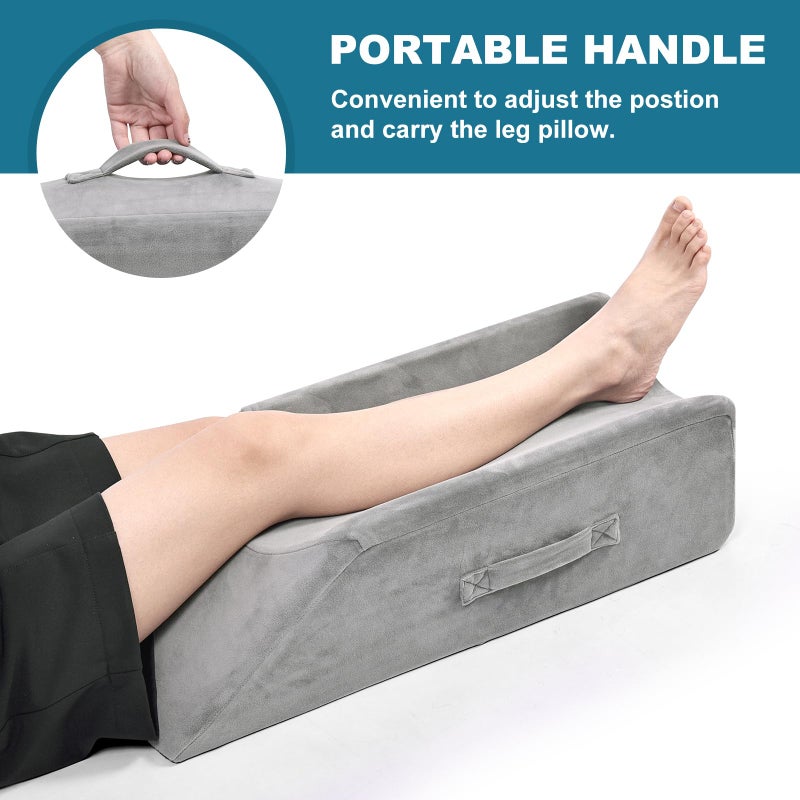 TANYOO TANYOO Velvet Leg Pillows for Knee Ankle Surgery Recovery Leg Elevation Pillow for Broken Foot Good for Knee Pain Relief Medium Size for Children and Short Persons - Image 4