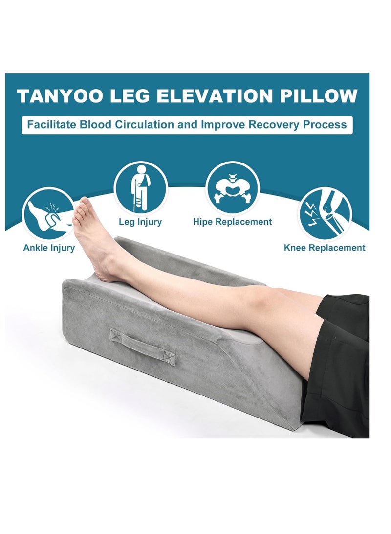 TANYOO TANYOO Velvet Elevation Leg Pillows for Ankle Surgery Recovery, Broken Foot, Hip and Knee Pain Relief Medium Size for Children and Short Persons  - Image 4