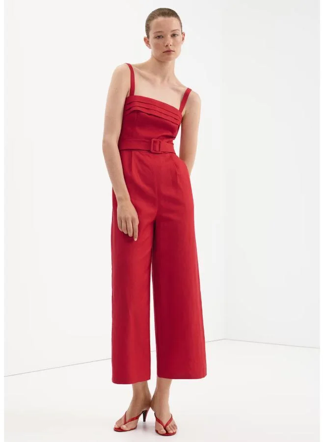 مانجو Belt Linen Jumpsuit