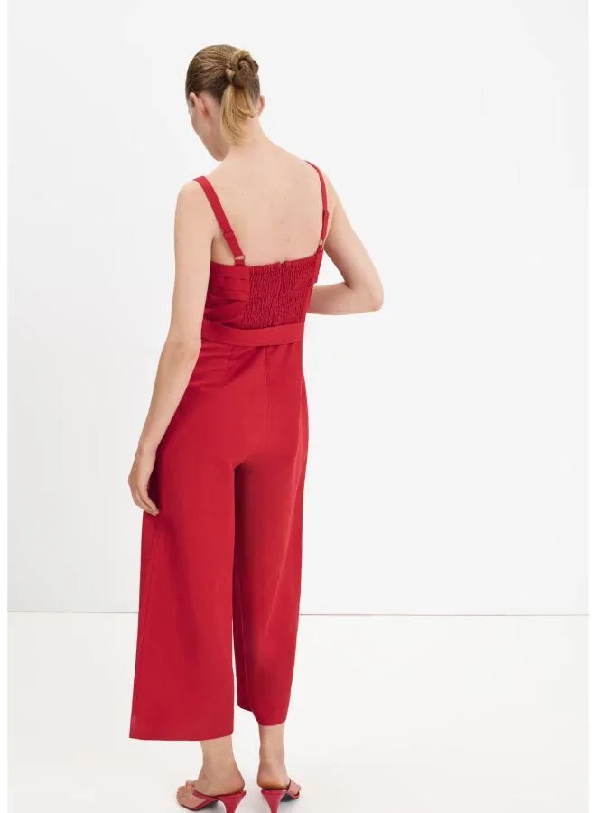 مانجو Belt Linen Jumpsuit