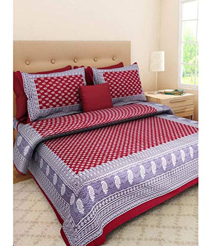 BEDZONE مجموعة سرير زون 100 قطن 144 TC حجم كوين مكونة من 4 ملايات سرير مزدوجة مع 8 أغطية وسائد متعددة الألوان - Image 2
