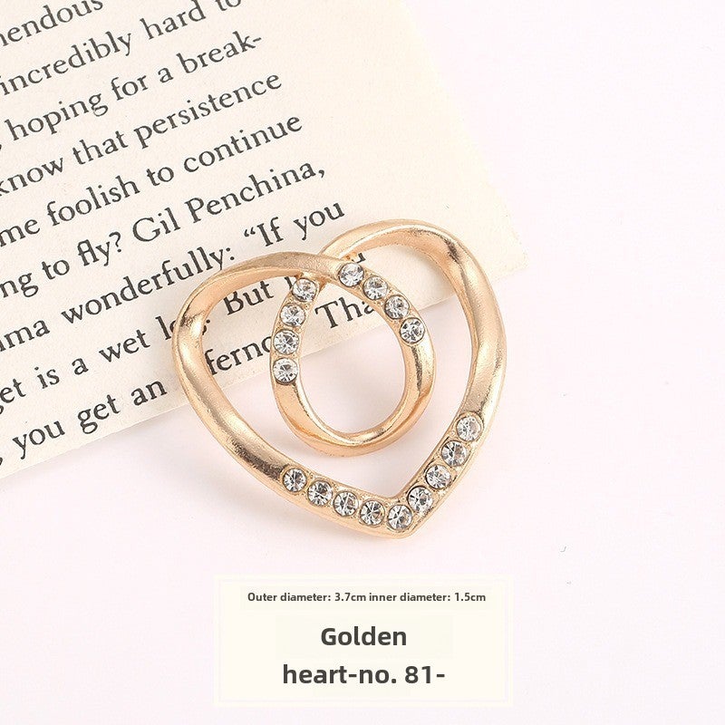 Elegant Dress Knot Buckle Cashmere Coat Waist Belt Scarf Clasp Silver love  - Image 2