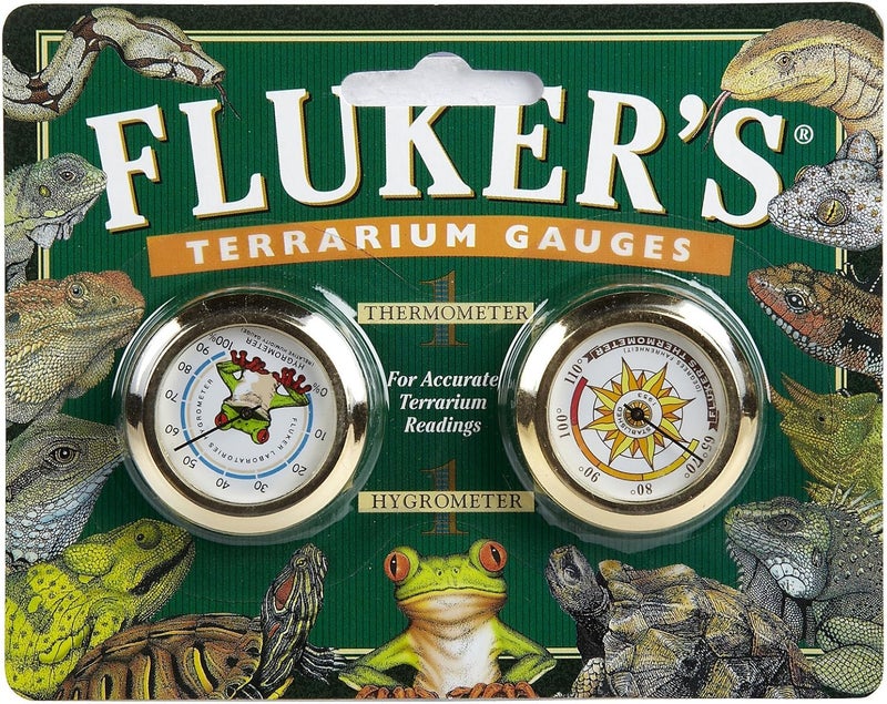 Fluker's Terrarium Gauges Combo Pack, Includes Hygrometer and Thermometer for Accurate Terrarium Readings - Image 1