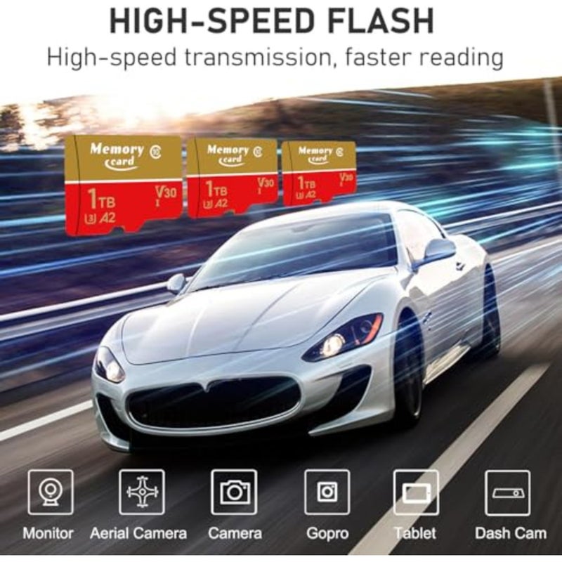 Memory Card 1024Gb MicroXC Memory Card Class 10 U3, V30, 4K UHD, Full HD, UHS-I, Full Size Professional - Image 2