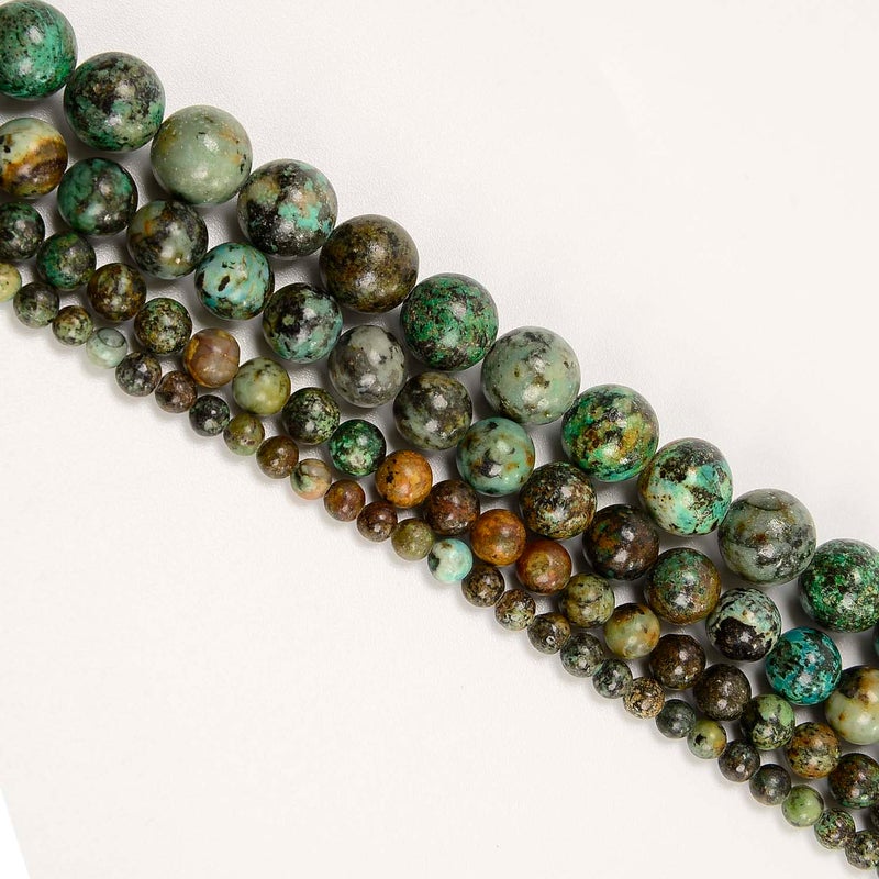 NCB 200PCS 8mm Natural African Turquoise Gemstone Round Spacer Loose Beads for Jewelry Making with Crystal Stretch Cord (African Turquoise, 8mm 200Beads) - Image 5