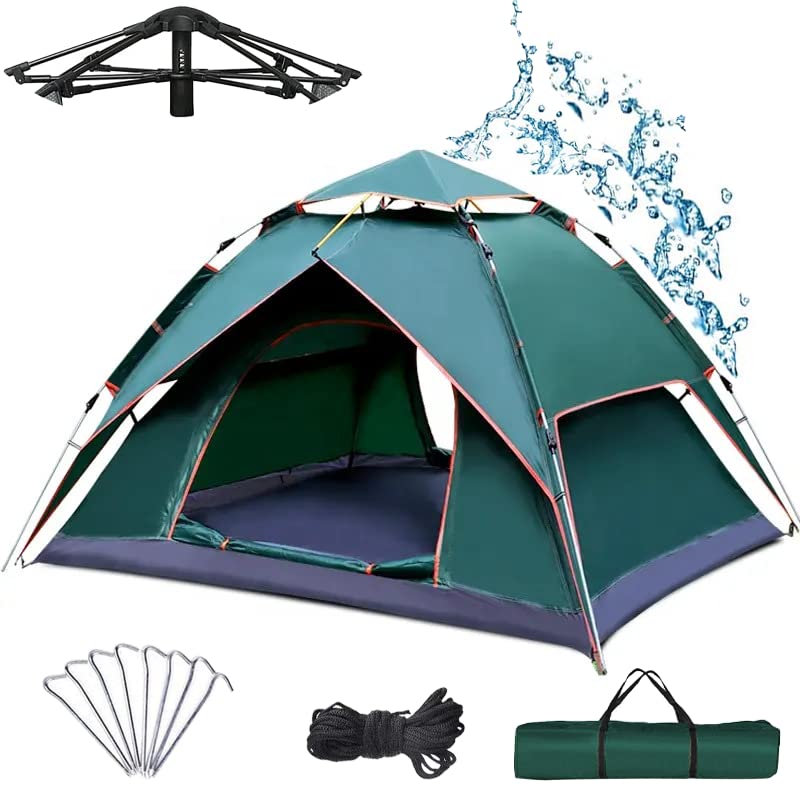 BOLDESCAPE 3-4 Persons Camping Tent, Waterproof for Adults - Spacious Outdoor Tent House for Camping. Durable Tent House for Camping, Perfect for Your Next Adventure (New), Polyester, Green - Image 1