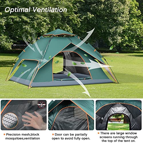 BOLDESCAPE 3-4 Persons Camping Tent, Waterproof for Adults - Spacious Outdoor Tent House for Camping. Durable Tent House for Camping, Perfect for Your Next Adventure (New), Polyester, Green - Image 4
