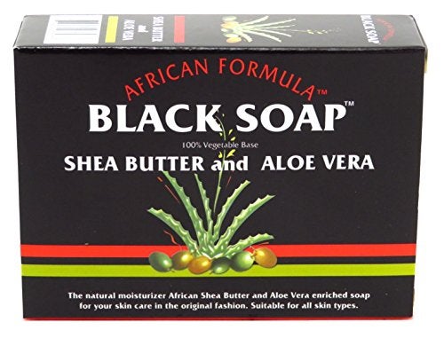 African Formula Black Soap 3.5 Ounce Shea Butter & Aloe Vera (Pack of 6) - Image 1