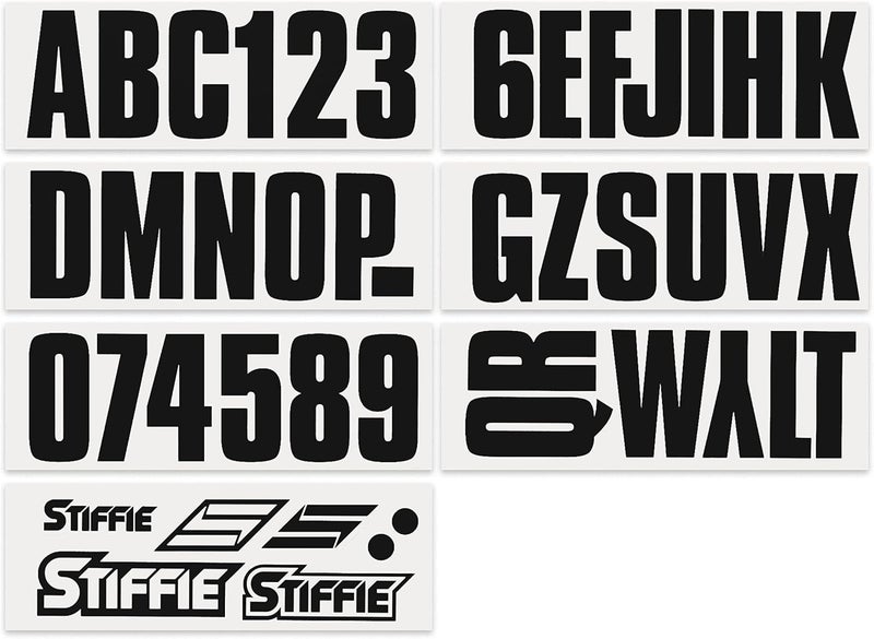 Stiffie ملصقات تسجيل القوارب والمركبات المائية الشخصية مقاس 3 بوصات من STIFFIE Uniline باللون الأسود • ملصقات الأرقام والحروف - Image 3