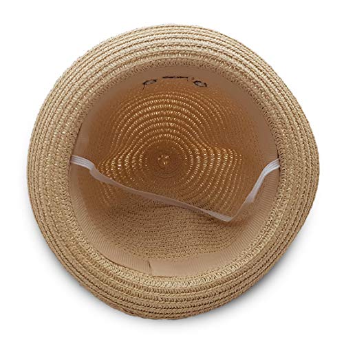 VRITRAZ Kids Summer Fashion Straw Bucket Cap, Suitable For 2-6 Year Hat (Beige, Unisex) - Image 5